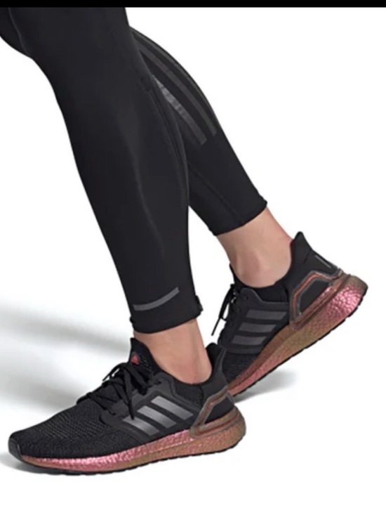 adidas Shoes - adidas Black Knit Running Shoes with Rose Gold Accents